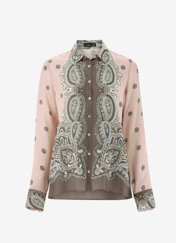 Twill Satin Paisley Blouse