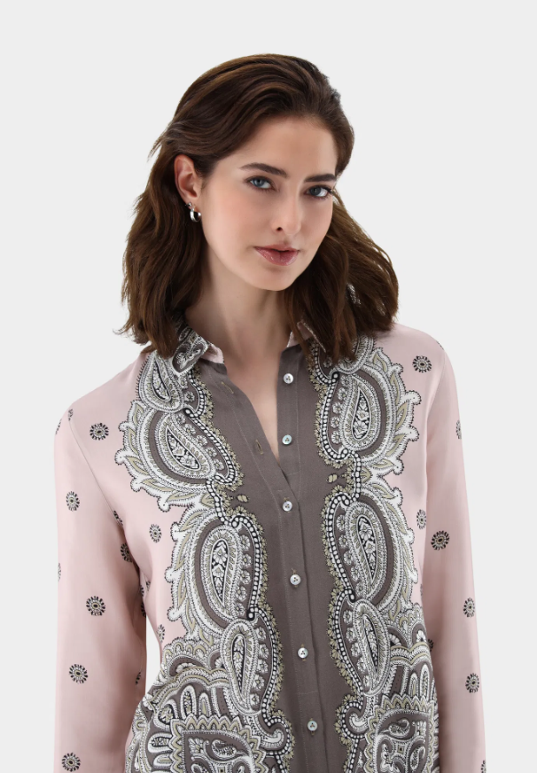 Twill Satin Paisley Blouse