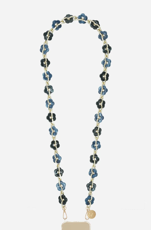 Marbled Flowers Long Phone Chain