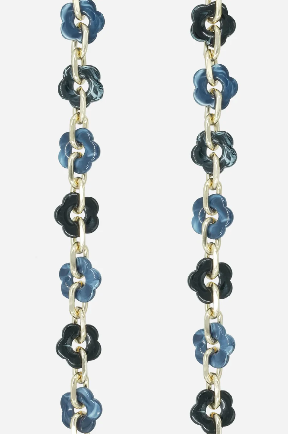 Marbled Flowers Long Phone Chain