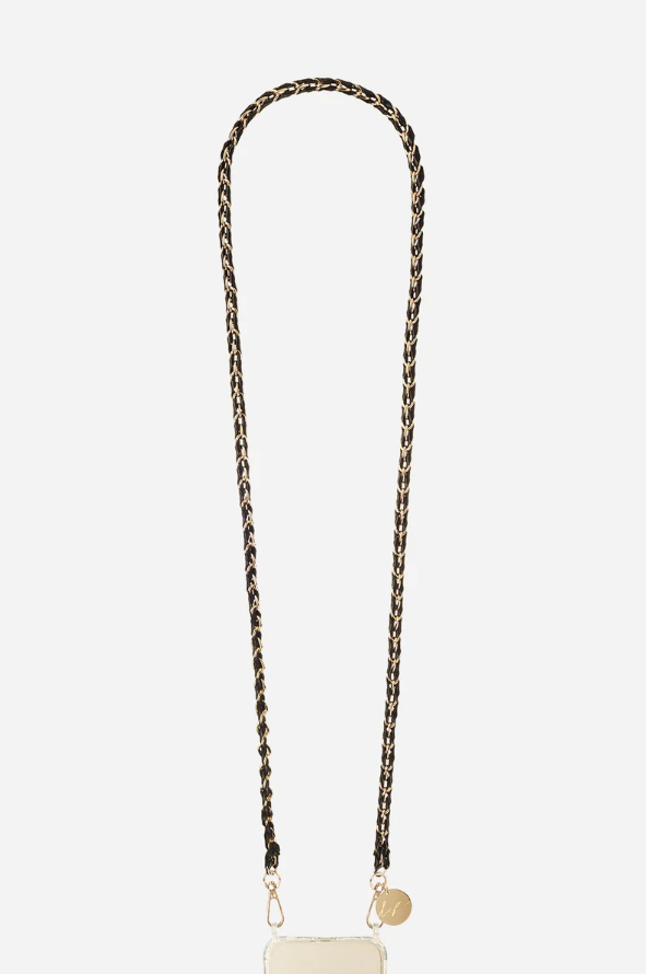 Chanel Inspired Leather & Metal Links Chain