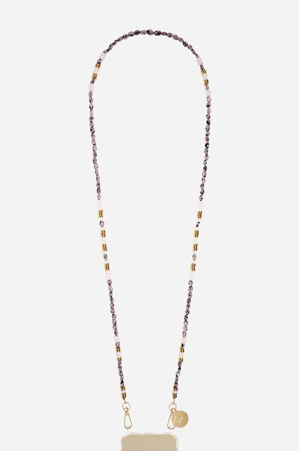 Jasper & White Agate Beaded Phone Chain