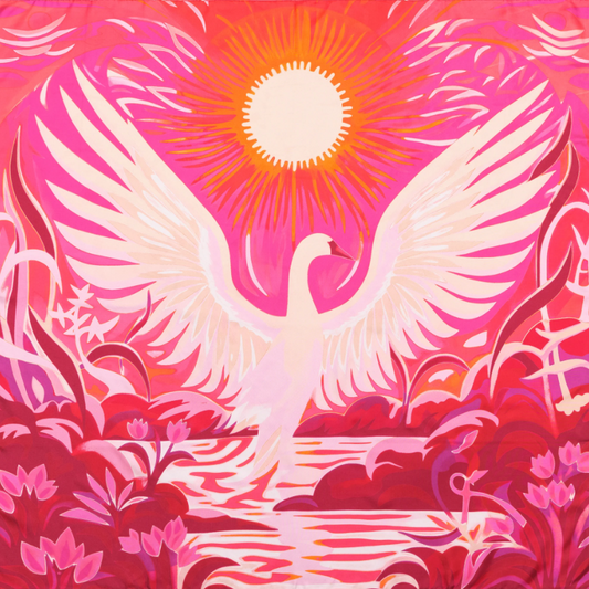 Golden Swan Silk Square