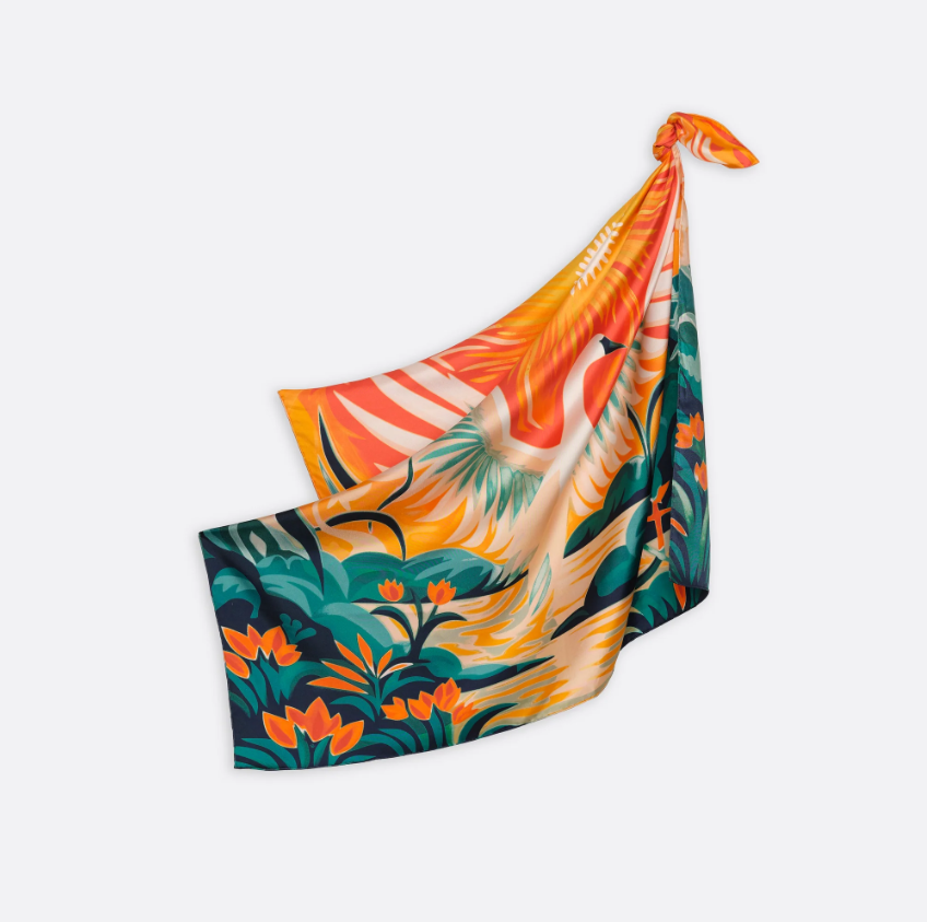 Golden Swan Silk Square