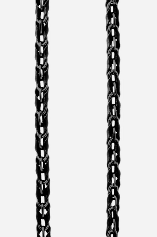 Chanel Inspired Leather & Metal Links Chain