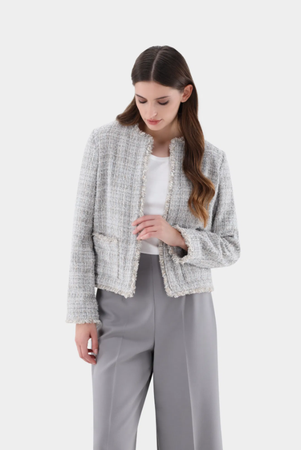Tweed Jacket w. Fringed Edges