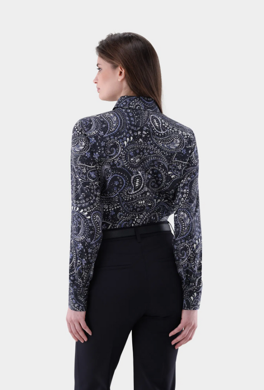 Cotton Satin Paisley Blouse
