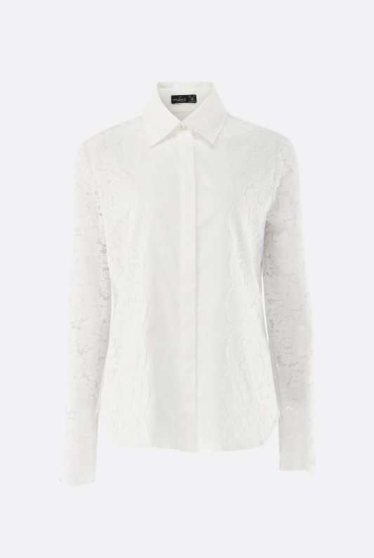 Cotton Blouse with Lace Sleeves