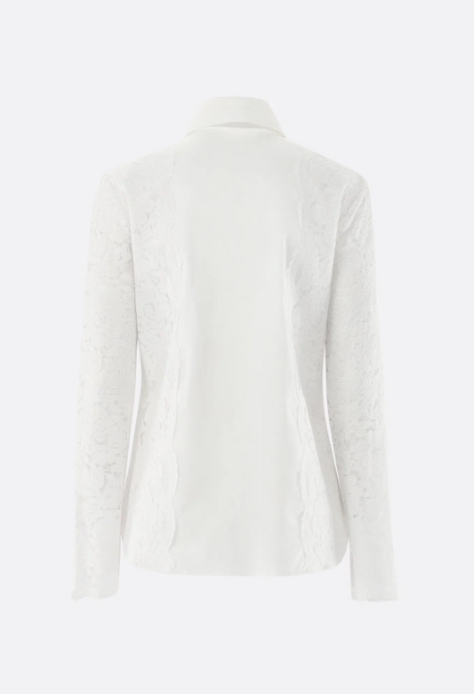 Cotton Blouse with Lace Sleeves