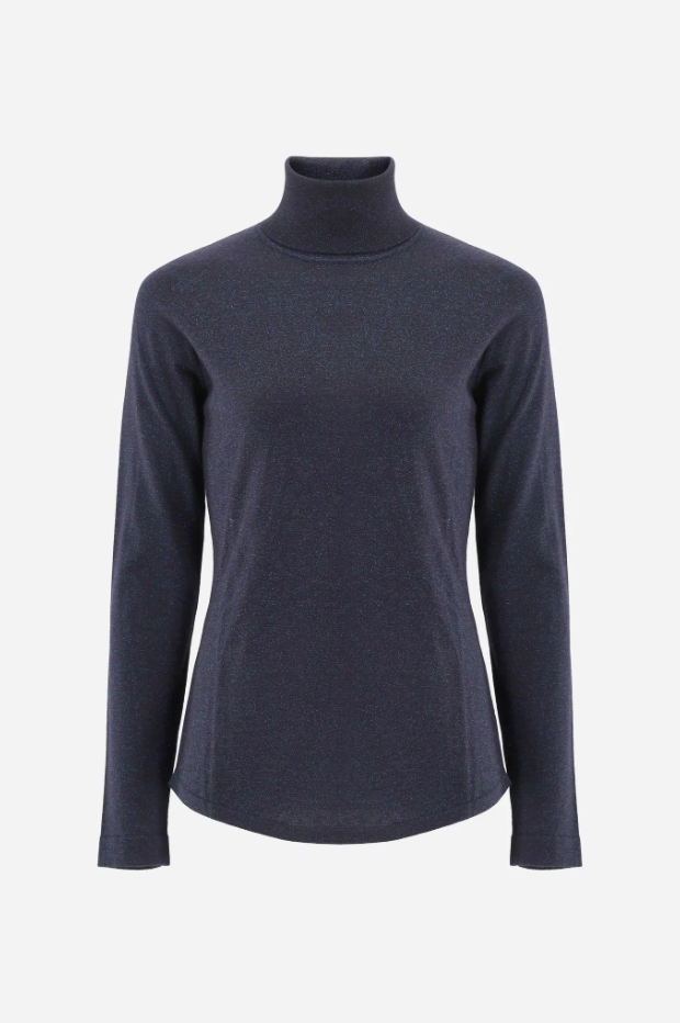 Ultra-Fine Merinos Wool Sparkle Turtleneck