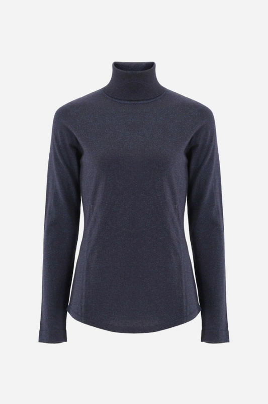 Ultra-Fine Merinos Wool Sparkle Turtleneck
