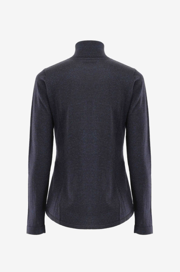 Ultra-Fine Merinos Wool Sparkle Turtleneck