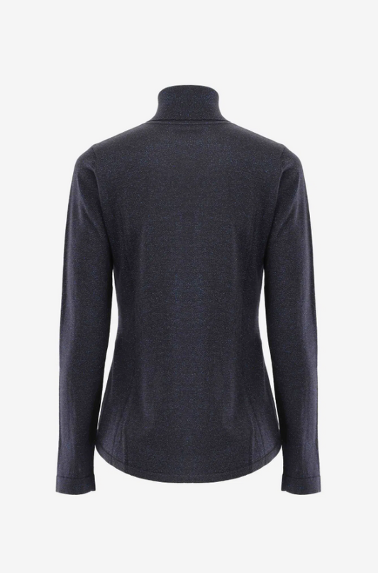 Ultra-Fine Merinos Wool Sparkle Turtleneck