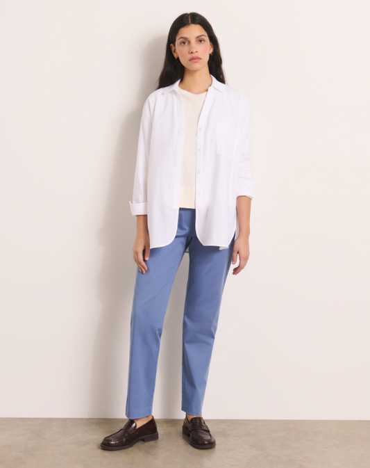 Stretch Cotton Cropped Trousers