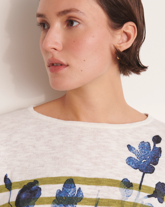 Daffodil Striped Linen Sweater