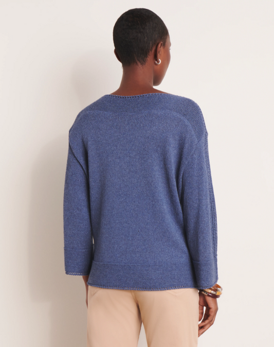 Boatneck Openwork Detailed Sweater