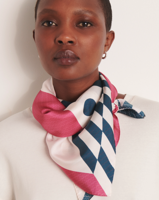 Stripes & Polka Silk Square