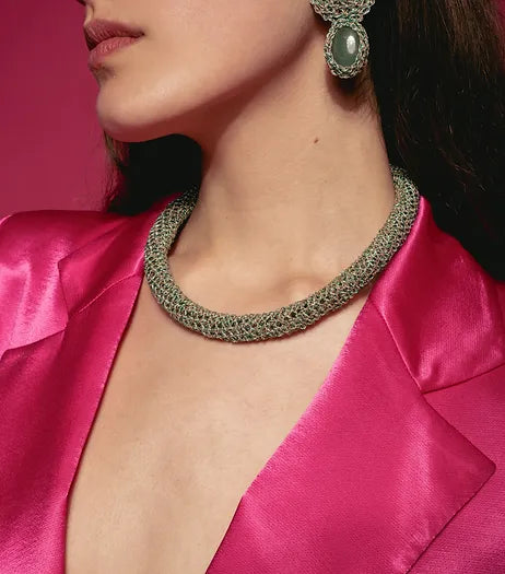 Gold-Plated Tube Crochet Necklace