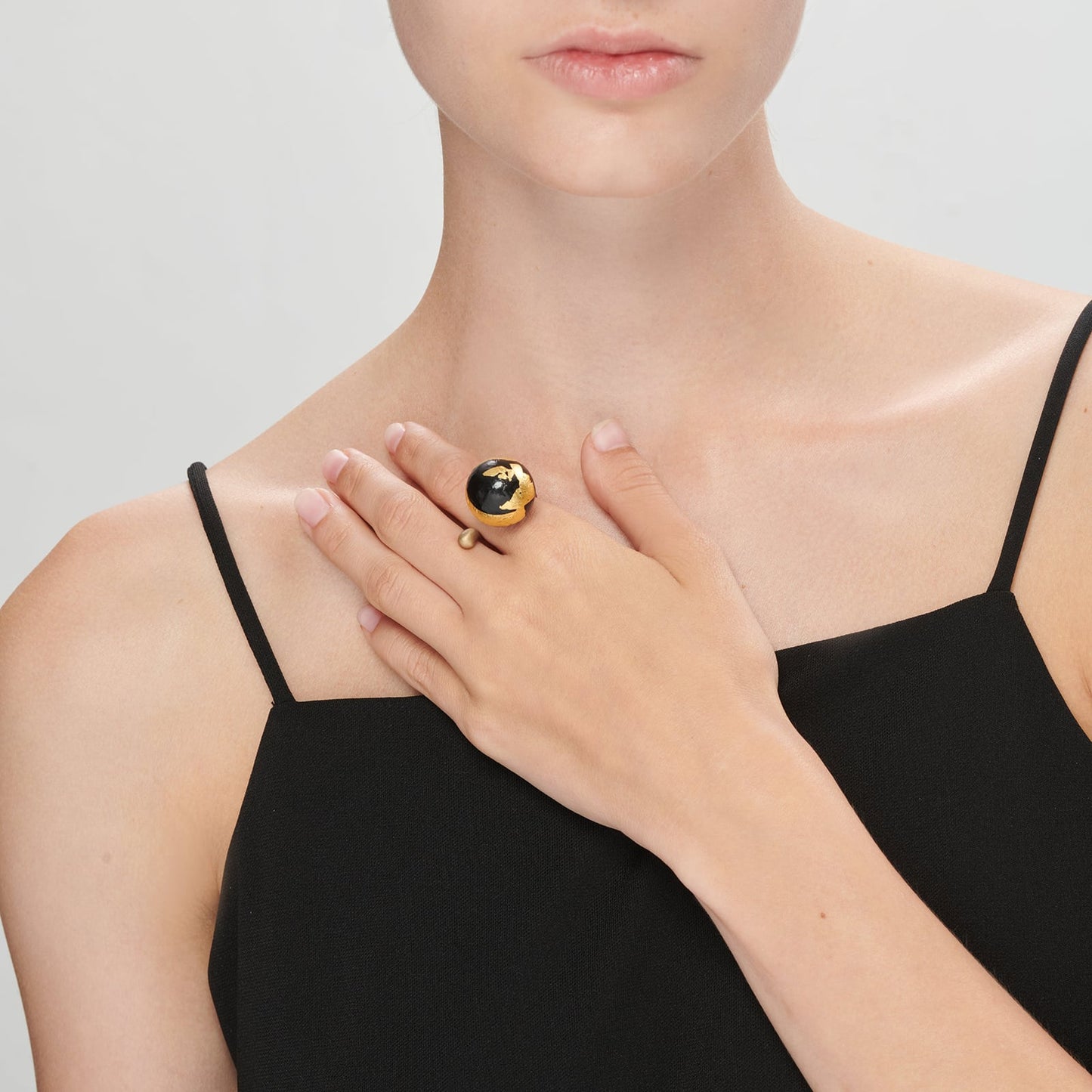 Gold Leaf Marble Ring