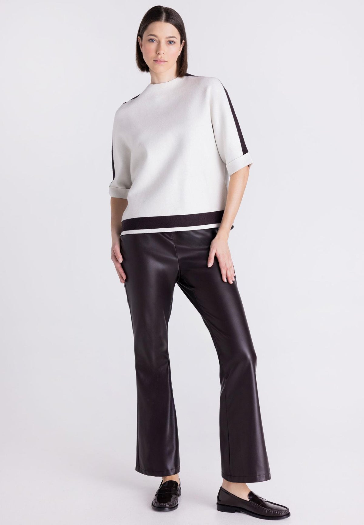Fine-Knit Athleisure Strip Jumper