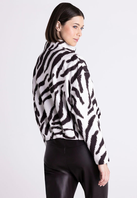 Pixelated Zebra Bomber Jacket