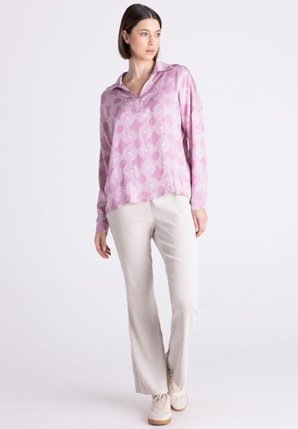 Geometrically Abstract Viscose Blouse