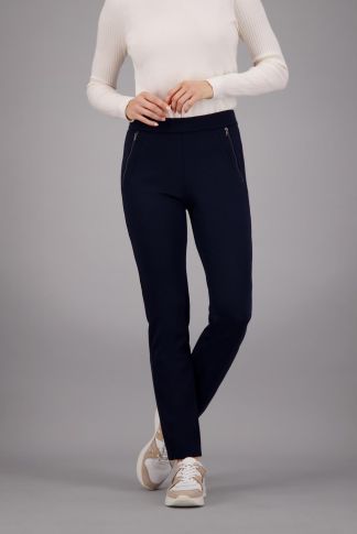 Diagonal Zip Winter Pull-On Pant