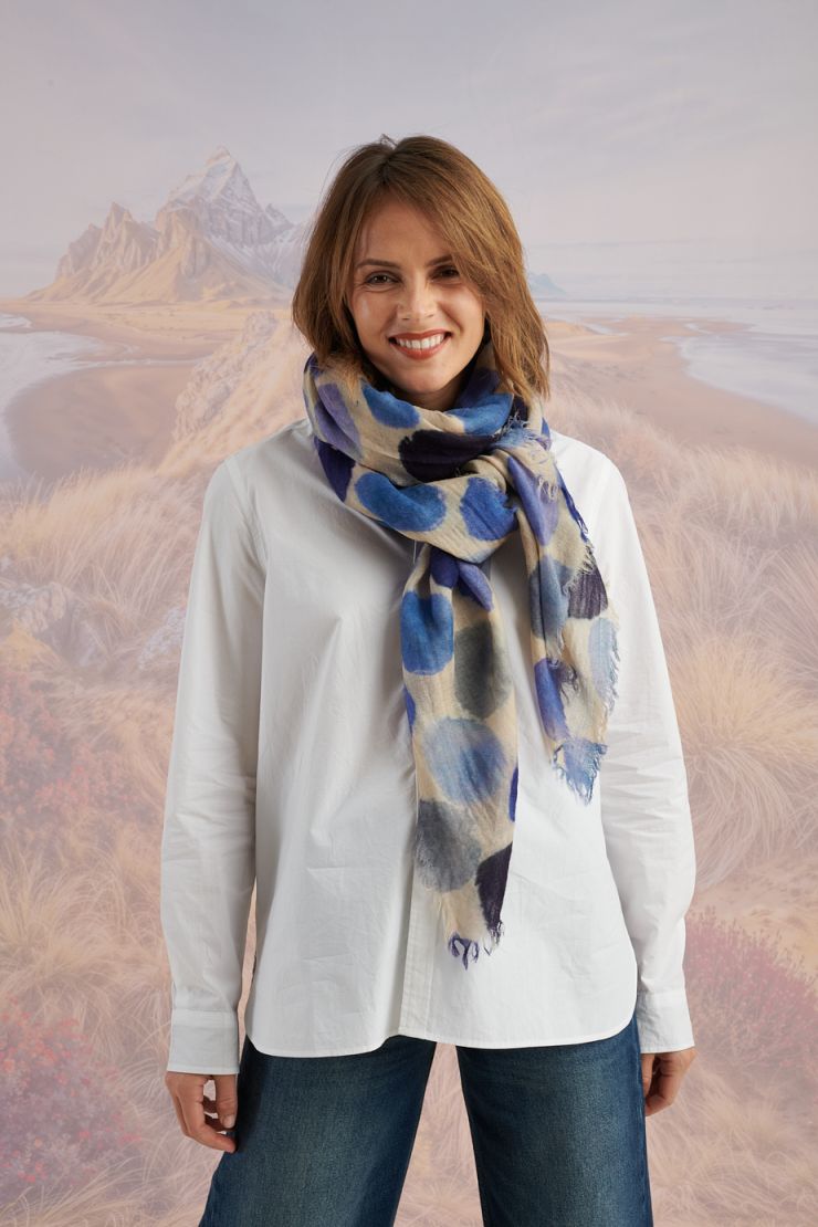 Painted Polka Dots Wool Scarf