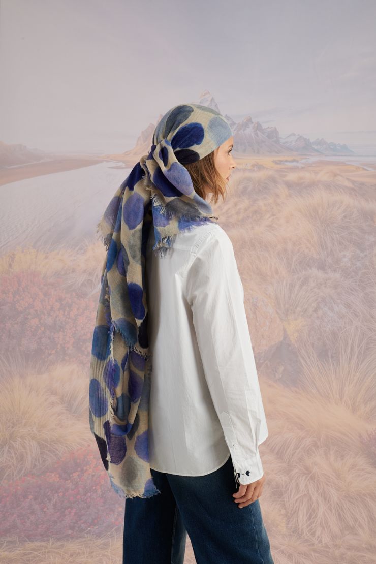 Painted Polka Dots Wool Scarf