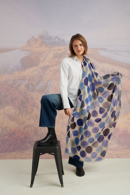 Painted Polka Dots Wool Scarf