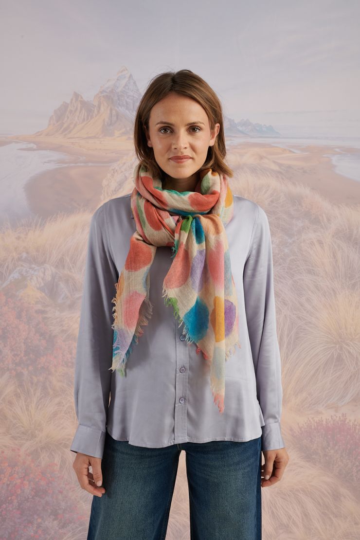 Painted Polka Dots Wool Scarf