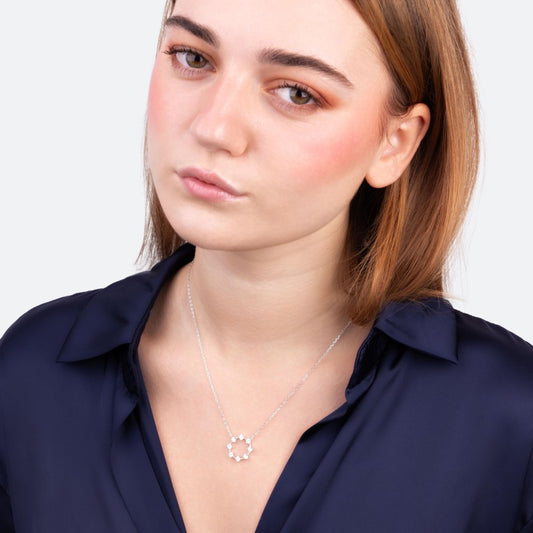 Circle Motif Sterling Necklace