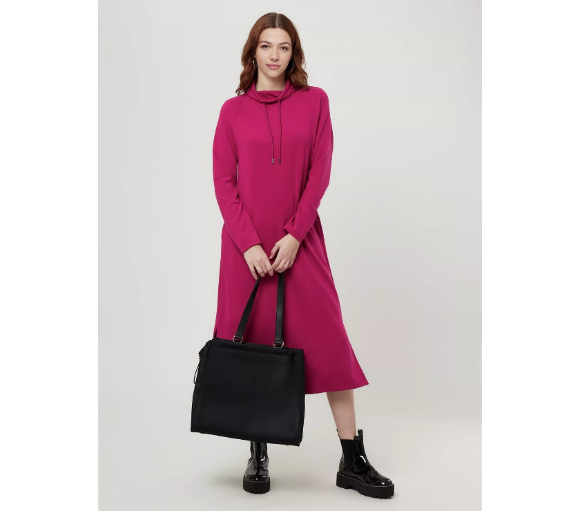 Cowl Neck Jersey Midi Dress