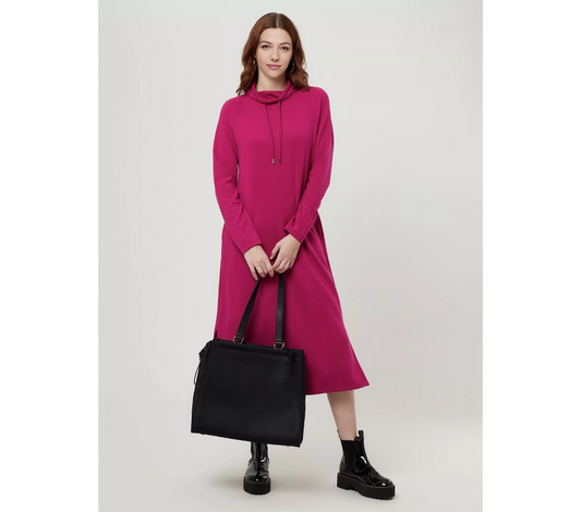 Cowl Neck Jersey Midi Dress