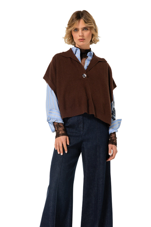 Cropped Pullover Poncho