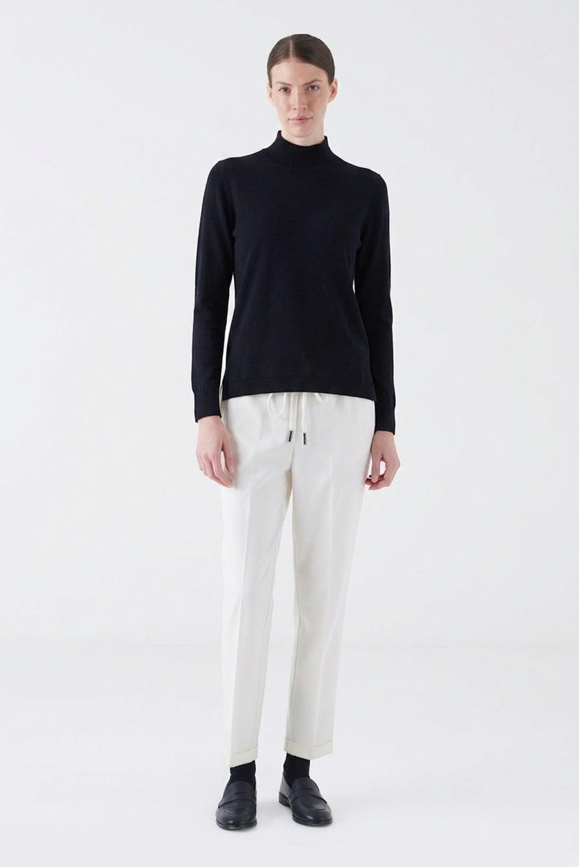 Mock Neck Wool Sweater