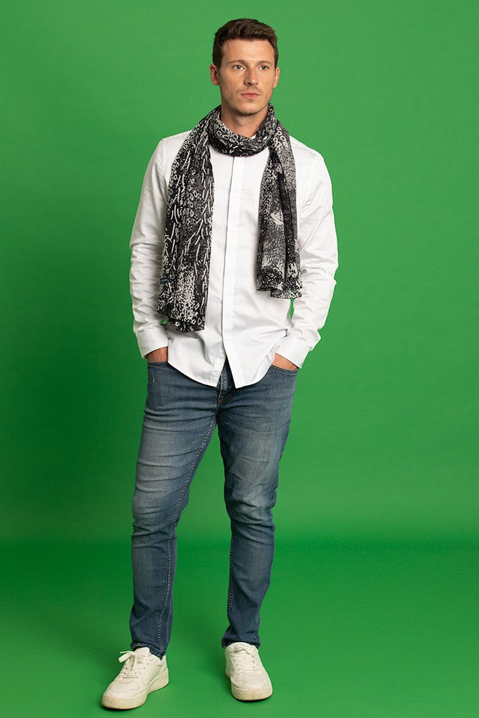 Lilly Pad Patterned Cotton Scarf