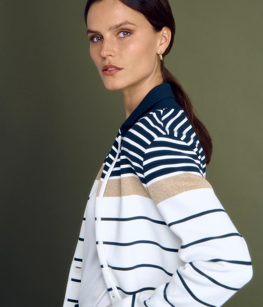 Luxe Striped Knit Blazer