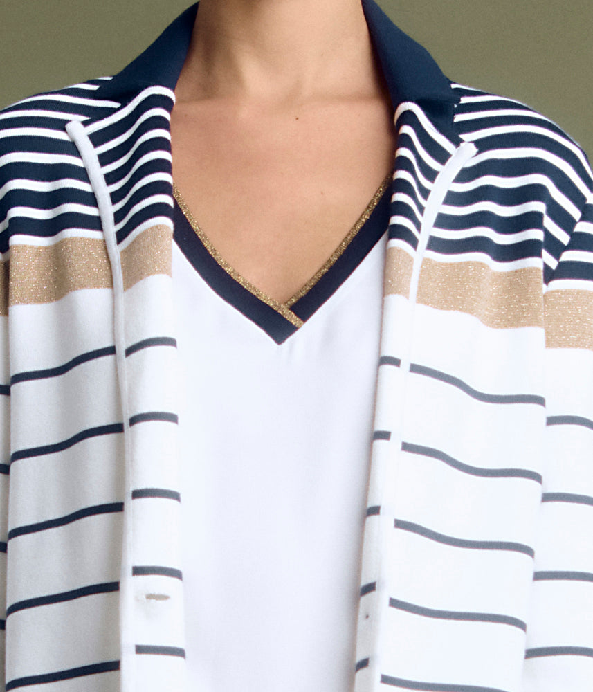 Luxe Striped Knit Blazer