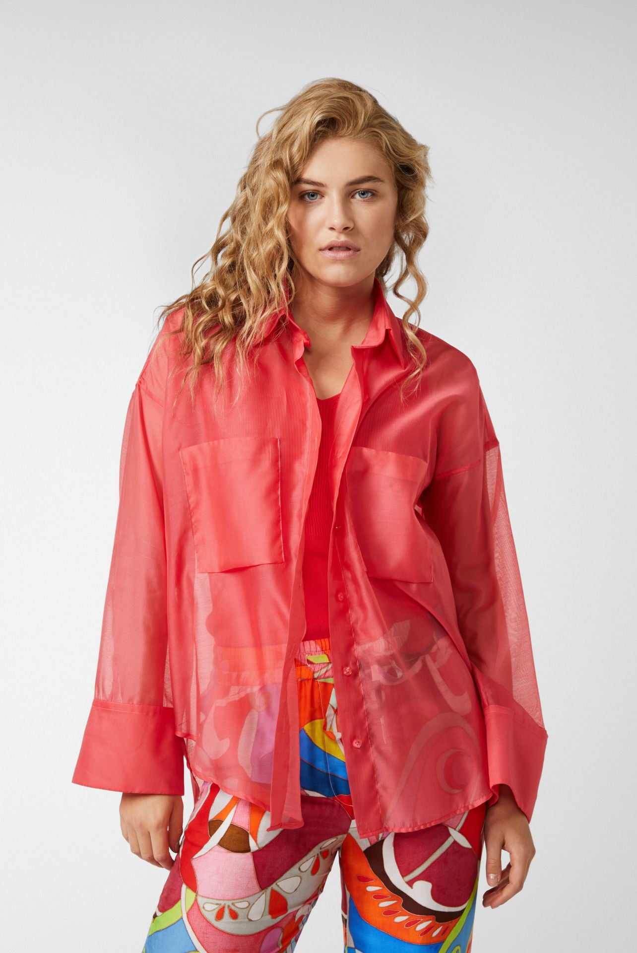 Oversized Sheer Shirt Blouse