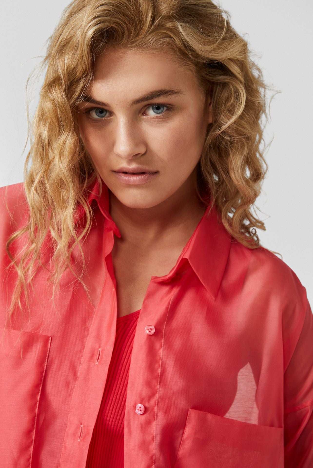 Oversized Sheer Shirt Blouse