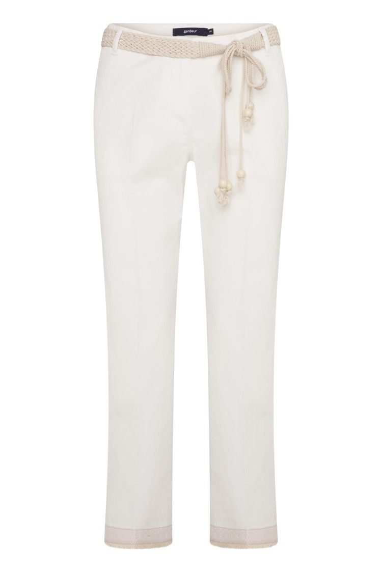 Cotton Pant with Crochet Hem and Belt