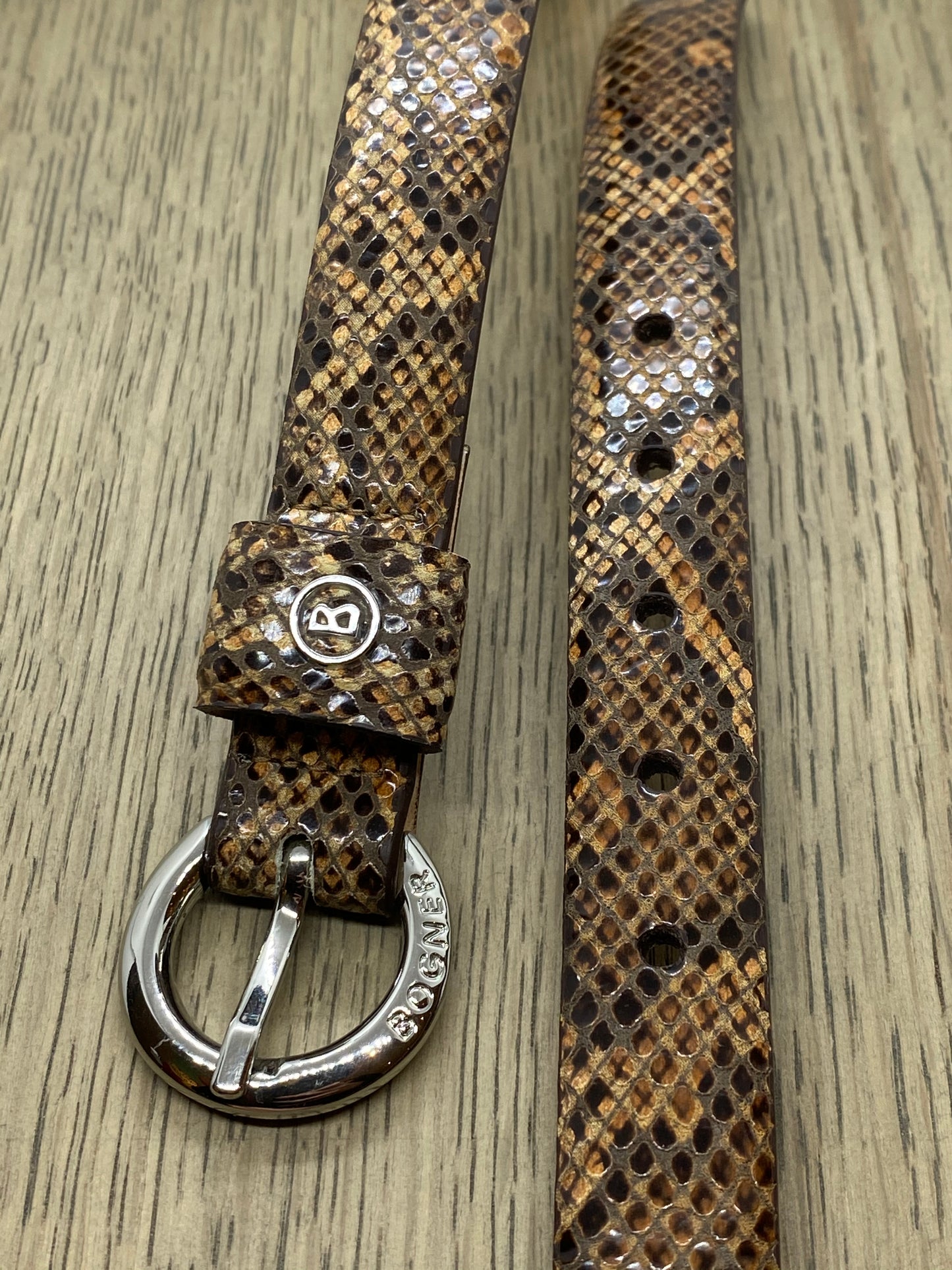 Skinny Snake skin Print Belt