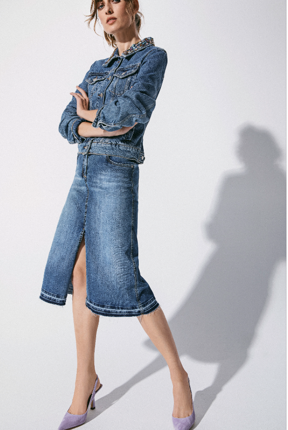 Denim skirt w Slit