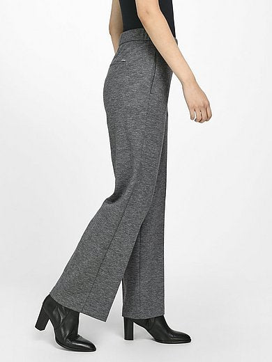 Graphite Wool Wide Leg Pull On Pants