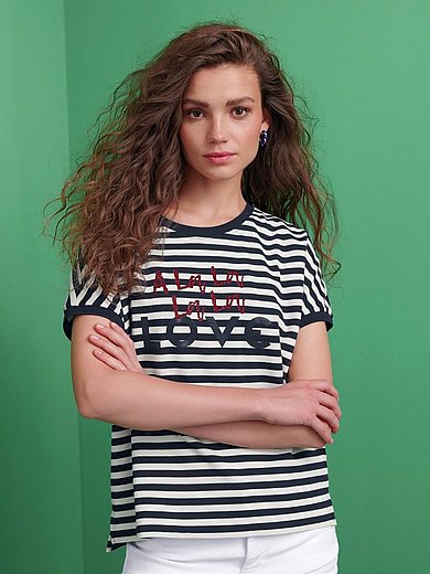 "La la love" studded striped tee