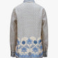 Linen Palm Print Oriental Tunic Blouse