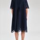 Guipure Lace Trim Cotton Dress