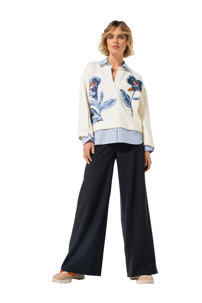 Two-in-One Sweater w. Embroidery