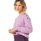 Teardrop Shoulder Rib-Knit Sweater